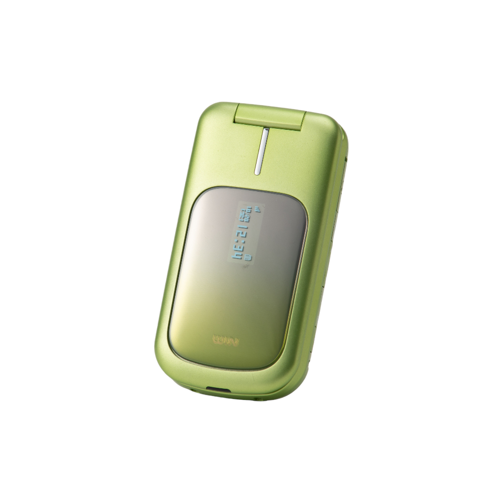 携帯電話 au W45T(黄緑)