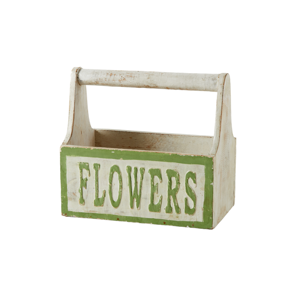 WOOD BOX  FLOWERS